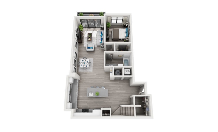 TH2 - 2 bedroom floorplan layout with 2 bathrooms and 1437 square feet