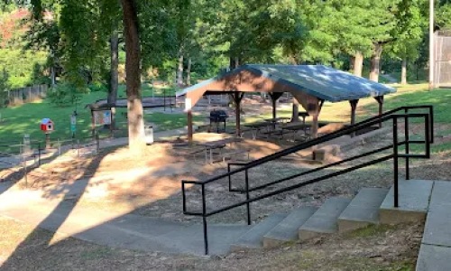 stairway leading to picnic tables