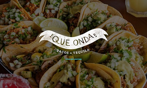 mexican food with a banner on it